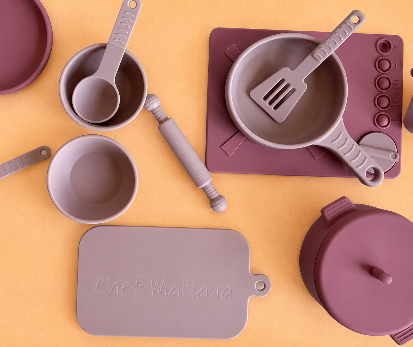 Little Beaver Mini Chef Cooking Set | Pretend Play Kitchen Set - Pink