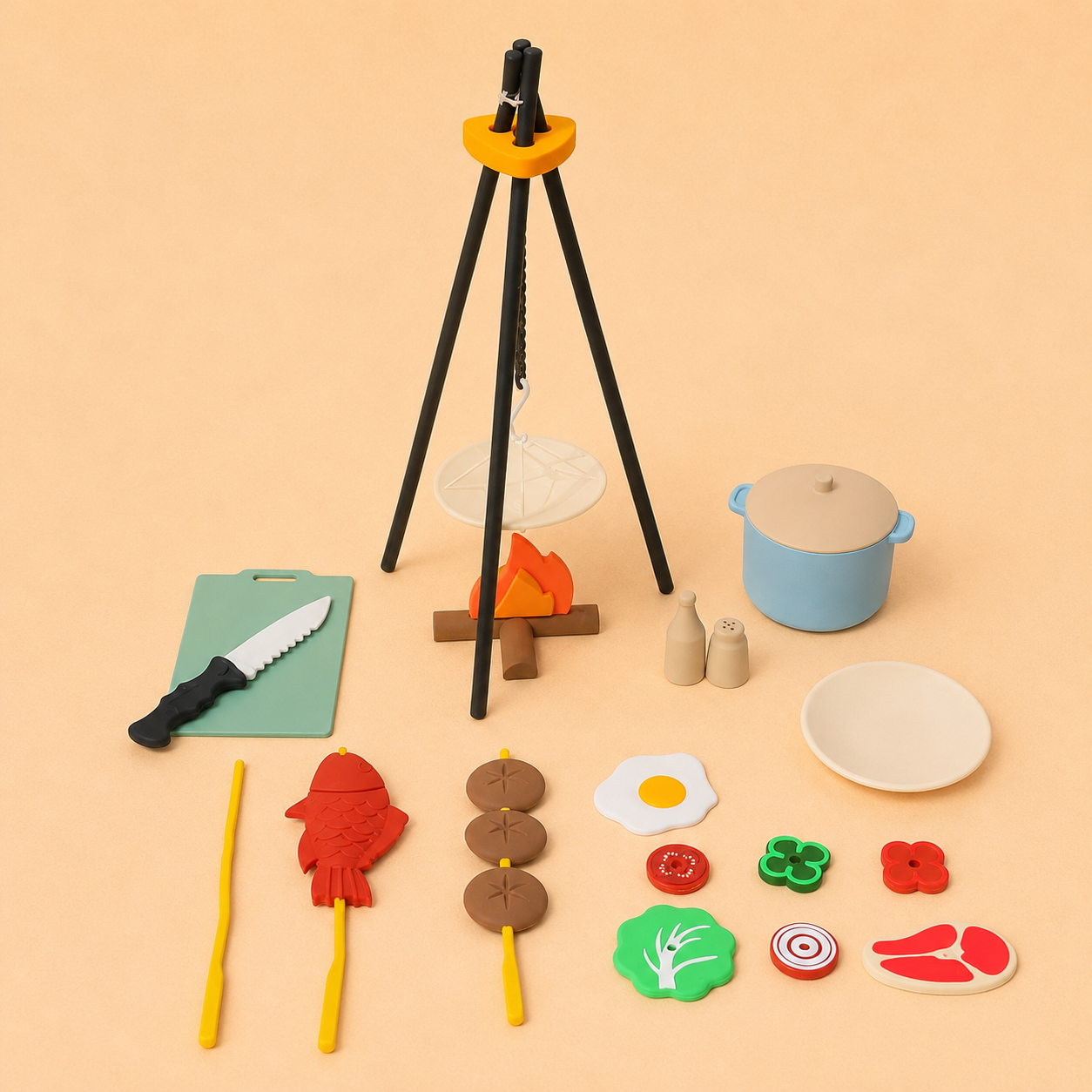 Little Beaver BBQ Play Set | Silicone Grill Toy for Kids