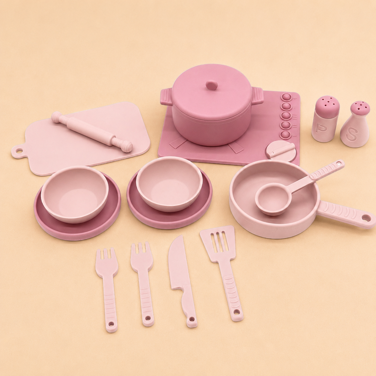 Little Beaver Mini Chef Cooking Set | Pretend Play Kitchen Set - Pink