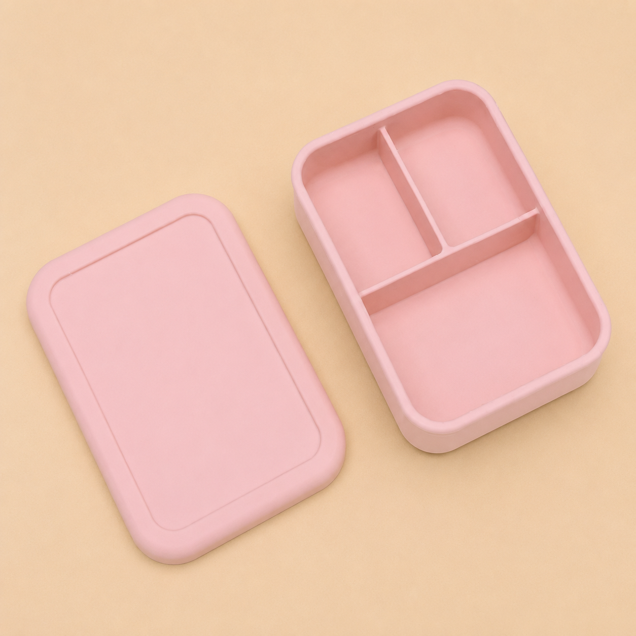 Silicone Divided Lunch Box – Pink