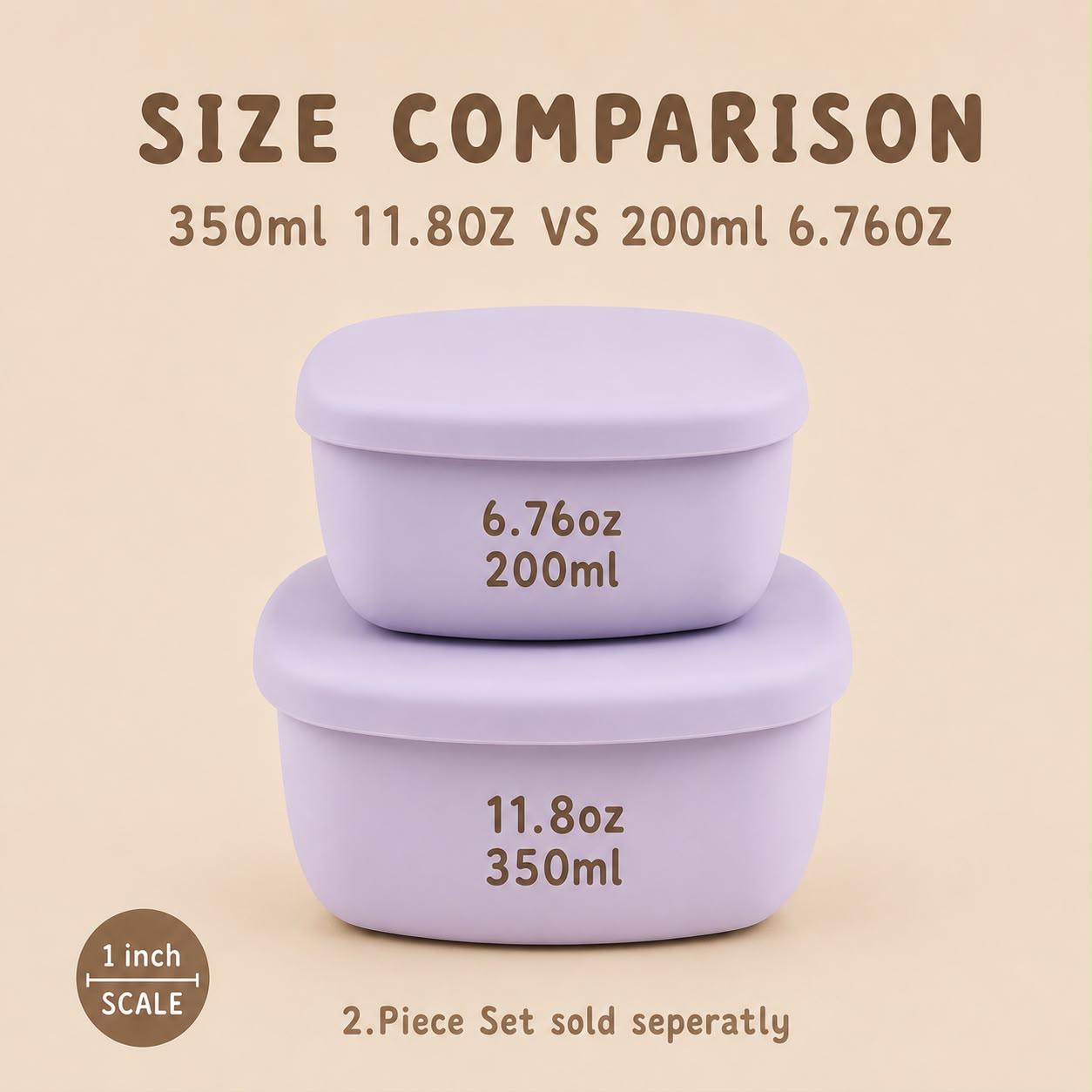 Mini Silicone Snack & Dip Containers – Set of 2