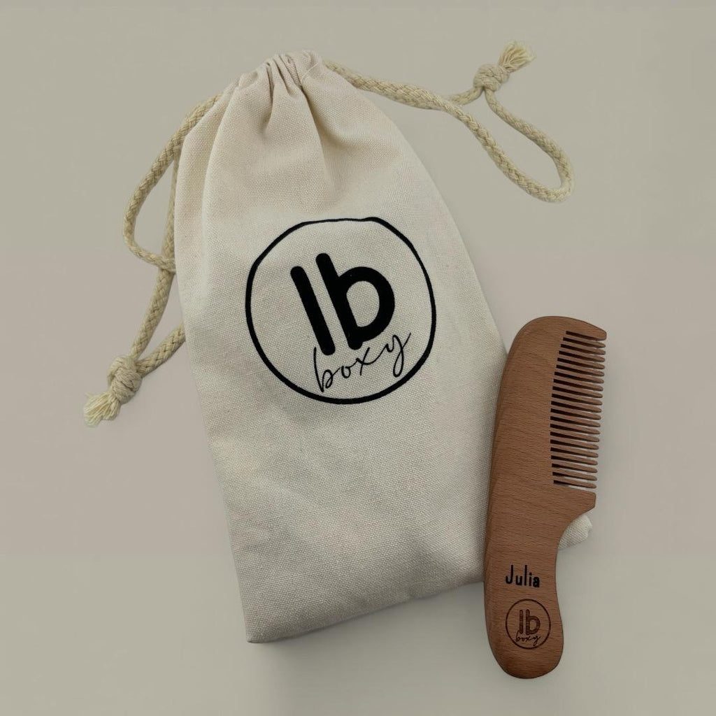 Little Beaver Baby Hair Brush Set | Natural Bristle Brush & Wooden Comb